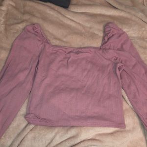 slightly cropped long sleeve shirt